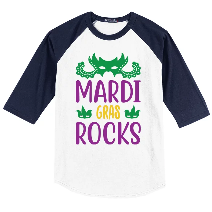 Mardi Gras Rocks Baseball Sleeve Shirt