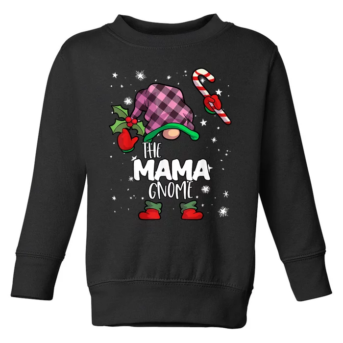 Mama Gnome Red Buffalo Plaid Matching Family Christmas Toddler Sweatshirt