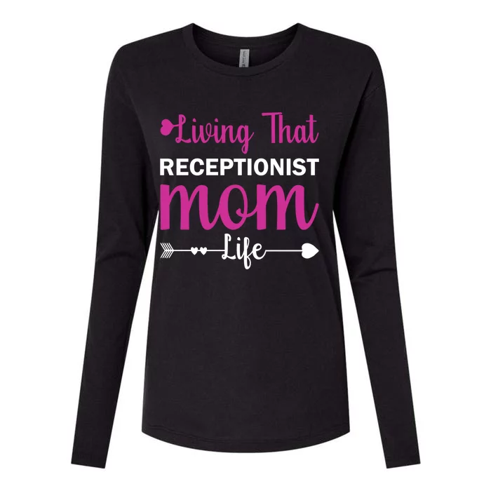 Mom Gift Receptionist Mothers Day Quote Present Cool Gift Womens Cotton Relaxed Long Sleeve T-Shirt