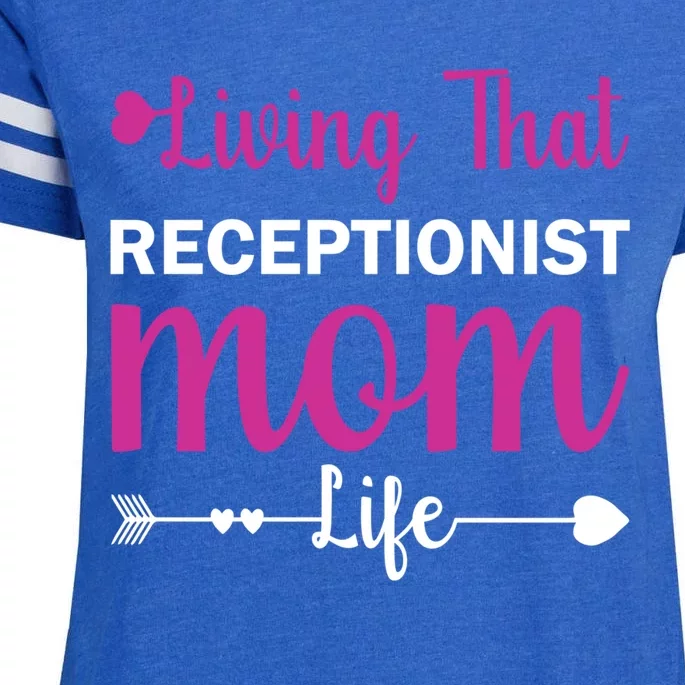 Mom Gift Receptionist Mothers Day Quote Present Cool Gift Enza Ladies Jersey Football T-Shirt