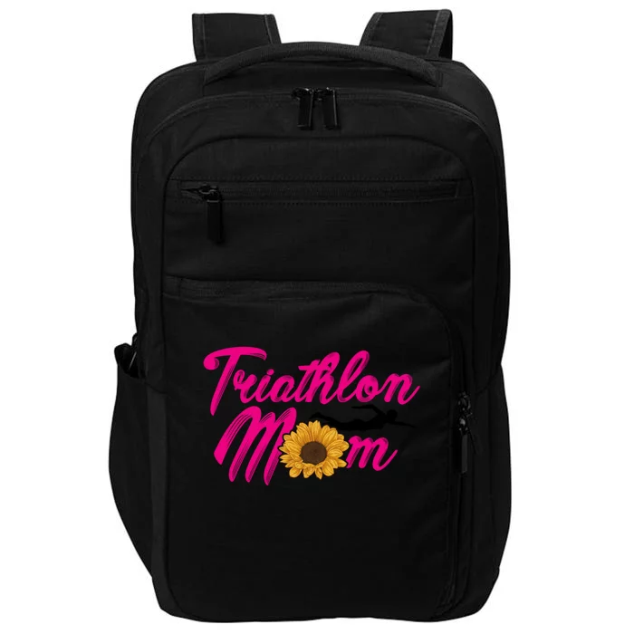 Mom Graphic Run Bike Swim Triathlon Triathlete Sports Great Gift Impact Tech Backpack