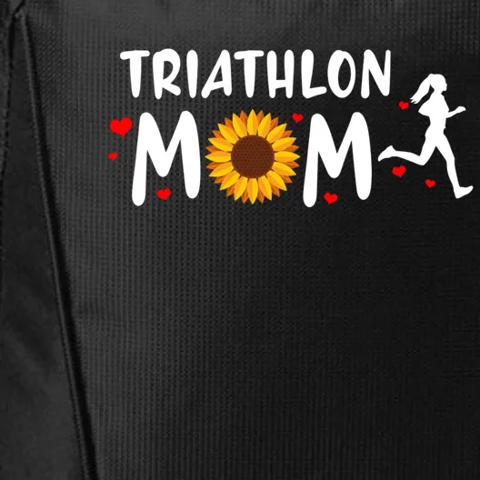 Mom Graphic Run Bike Swim Triathlon Triathlete Sports Funny Gift City Backpack