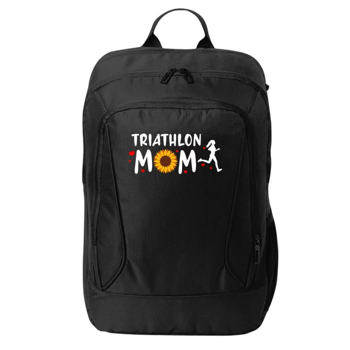 Mom Graphic Run Bike Swim Triathlon Triathlete Sports Funny Gift City Backpack