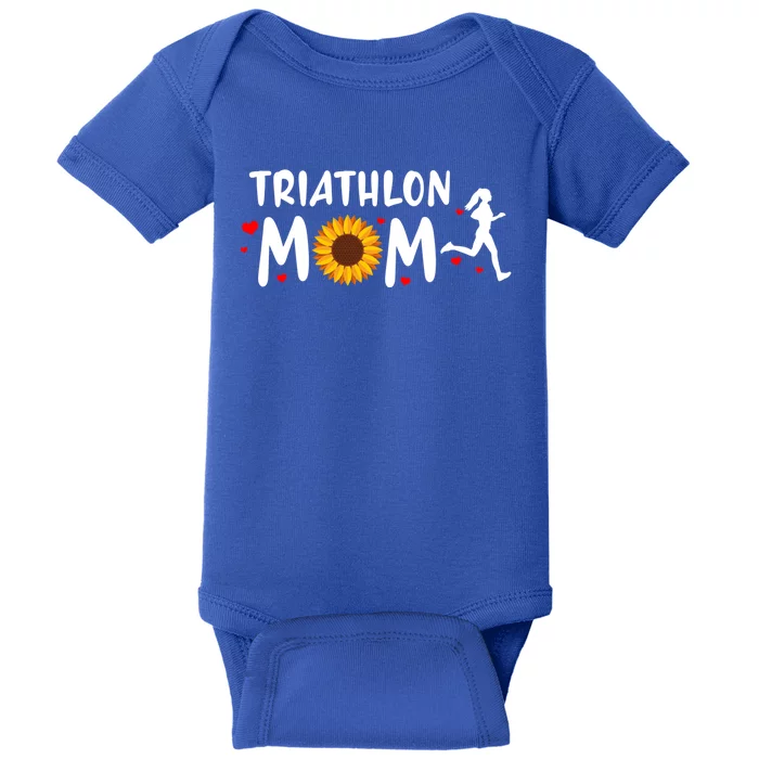 Mom Graphic Run Bike Swim Triathlon Triathlete Sports Funny Gift Baby Bodysuit