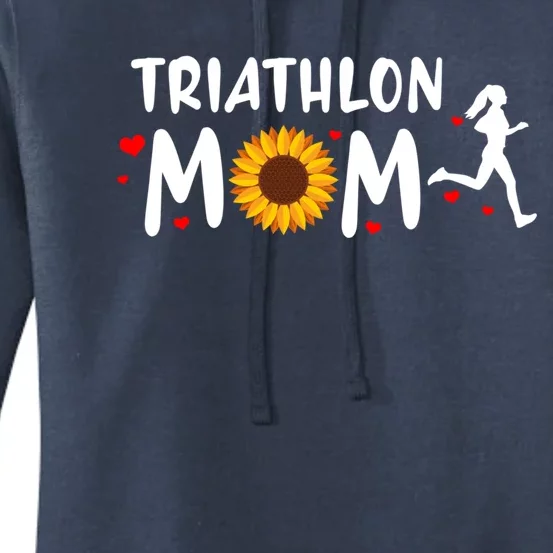 Mom Graphic Run Bike Swim Triathlon Triathlete Sports Funny Gift Women's Pullover Hoodie