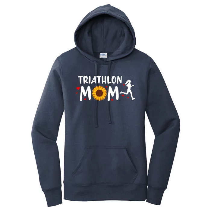 Mom Graphic Run Bike Swim Triathlon Triathlete Sports Funny Gift Women's Pullover Hoodie