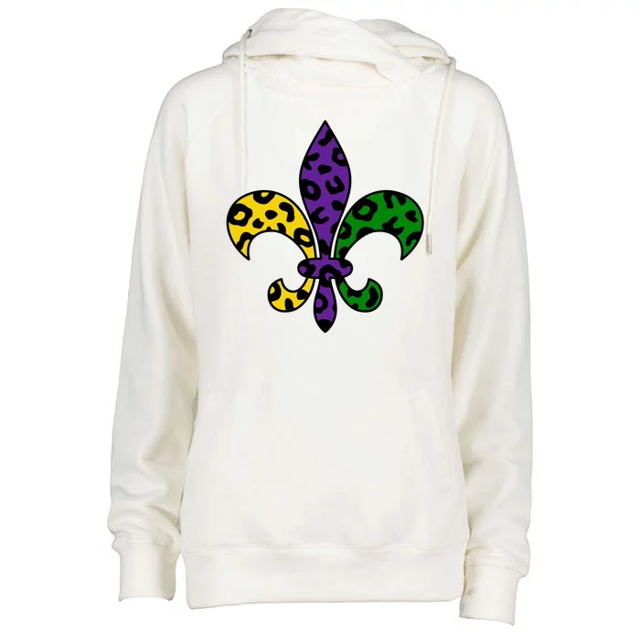 Mardi Gras Royalty Festival Womens Funnel Neck Pullover Hood