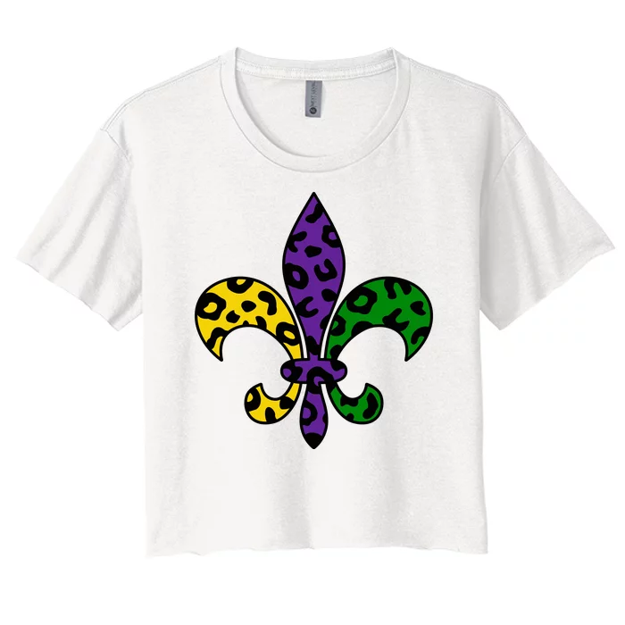 Mardi Gras Royalty Festival Women's Crop Top Tee