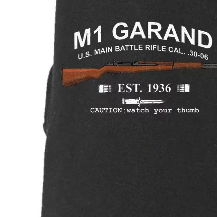 M1 Garand Rifle Gun Wwii Watch Your Thumb Est 1936 Doggie 3-End Fleece Hoodie