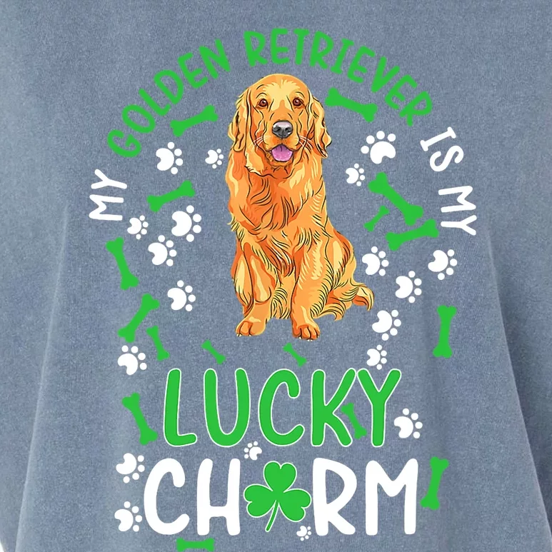 My Golden Retriever Is My Lucky Dog St Patrick's Day Garment-Dyed Women's Muscle Tee