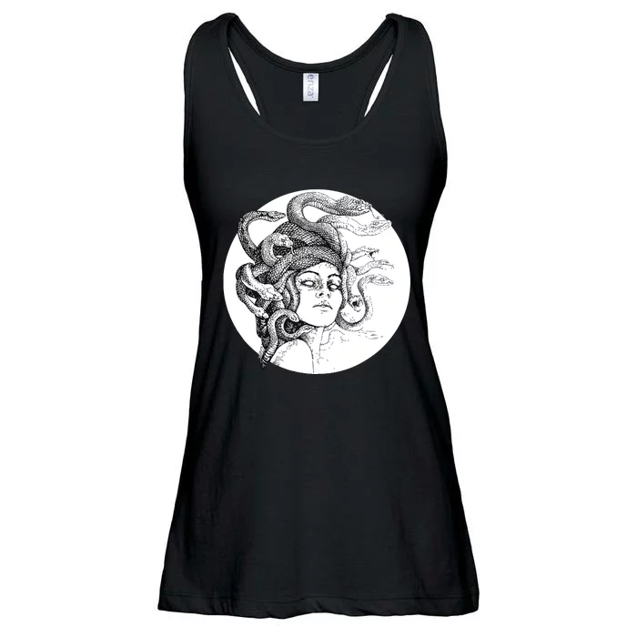 Medusa Greek Snakes Ancient Greece Mythology Gothic Goddess Ladies Essential Flowy Tank