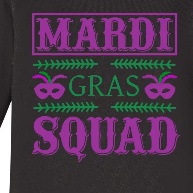 Mardi Gras Squad Baby Long Sleeve Bodysuit