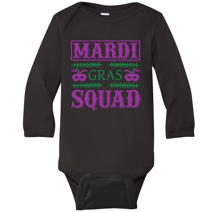 Mardi Gras Squad Baby Long Sleeve Bodysuit