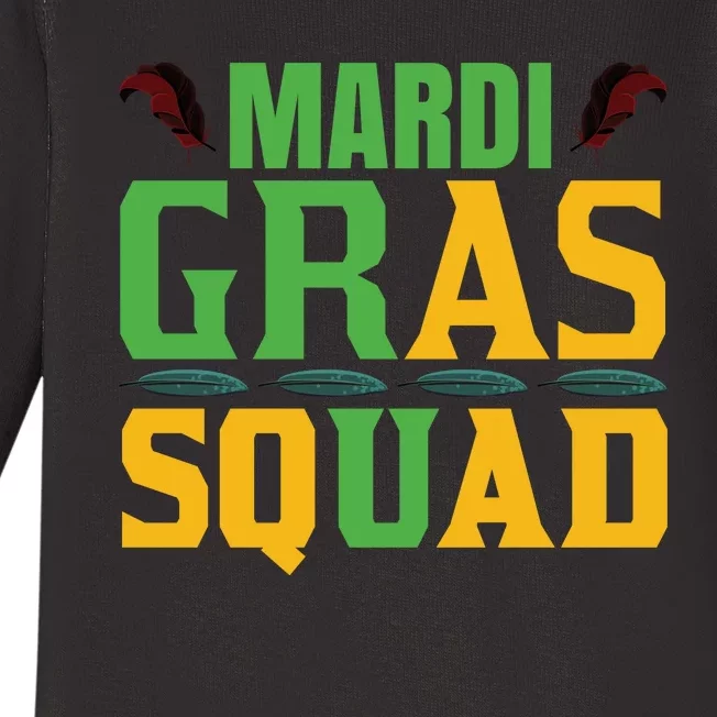 Mardi Gras Squad Baby Long Sleeve Bodysuit