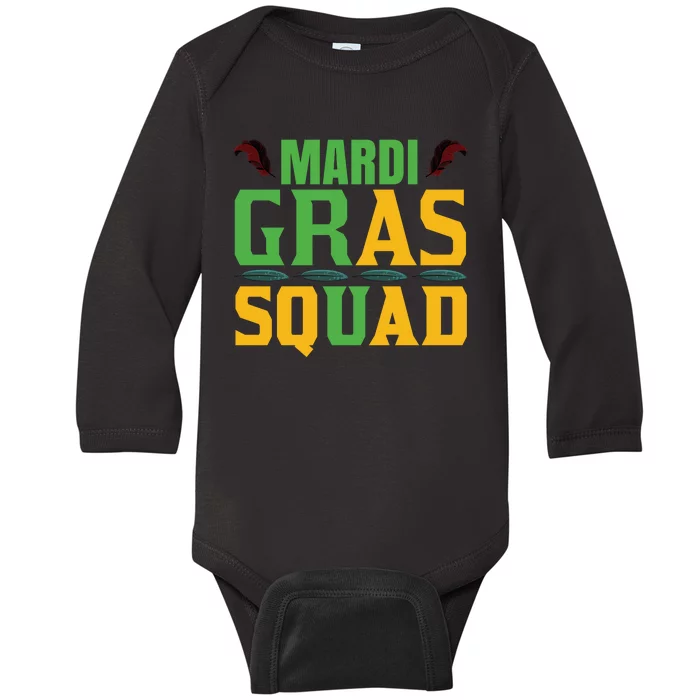 Mardi Gras Squad Baby Long Sleeve Bodysuit