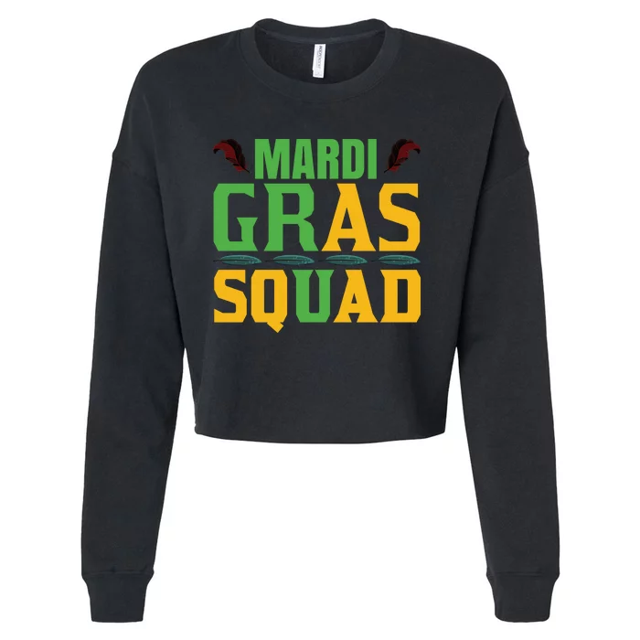 Mardi Gras Squad Cropped Pullover Crew