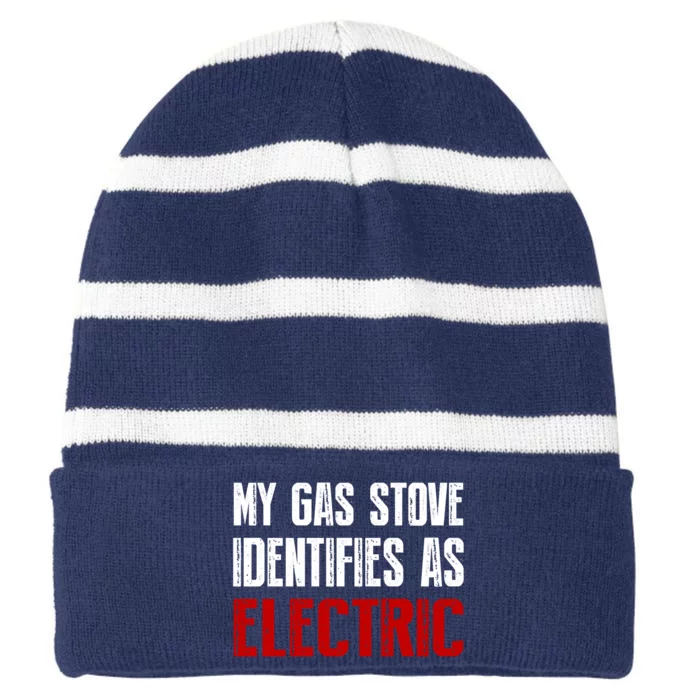 My Gas Stove Identifies As Electric Vintage Striped Beanie with Solid Band