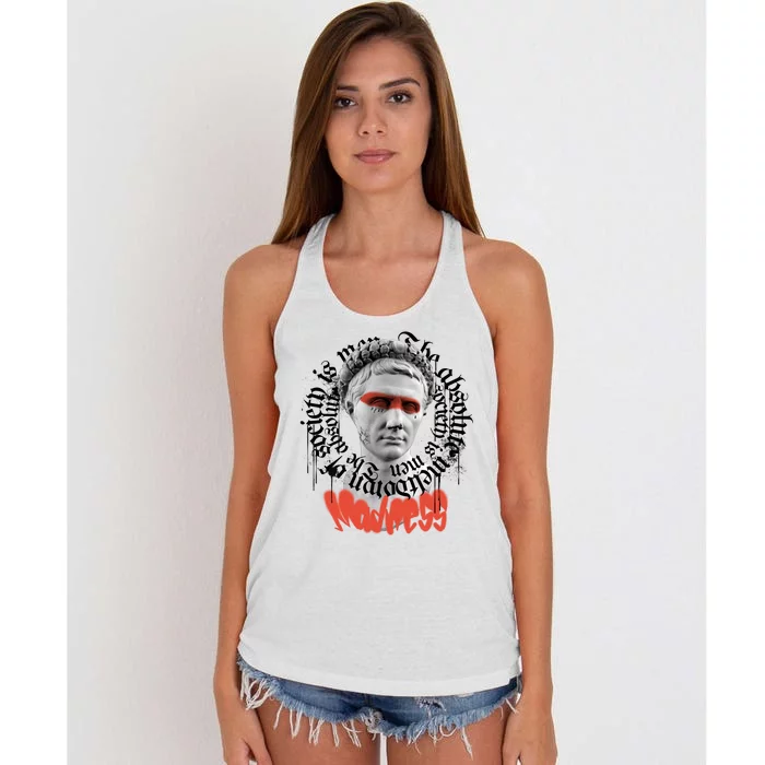 Madness Graffiti Statue Women's Knotted Racerback Tank