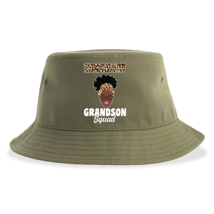 Meemaw Grandson Squad Grandma Gift Sustainable Bucket Hat