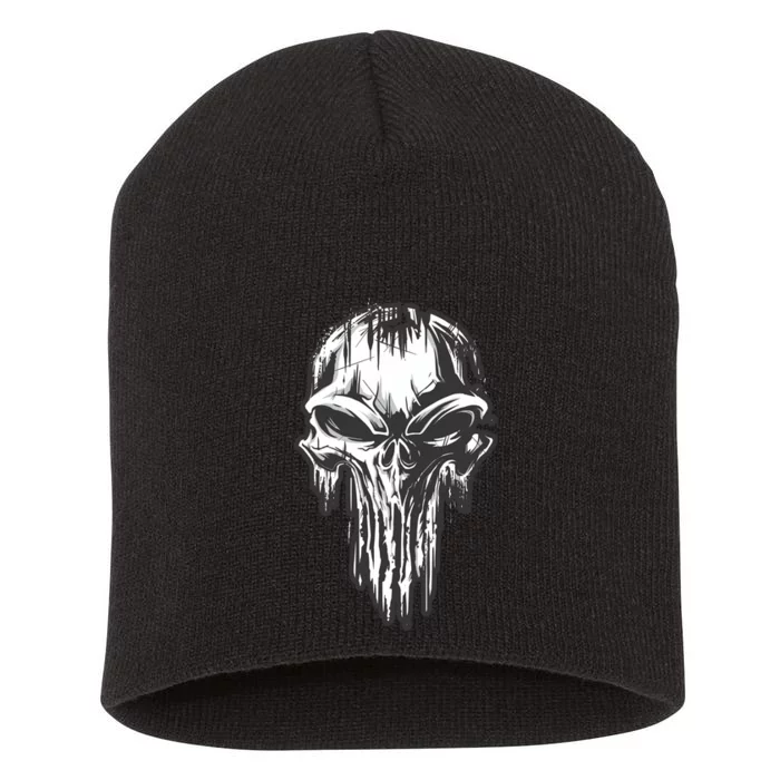 Military Grunge Skull Short Acrylic Beanie