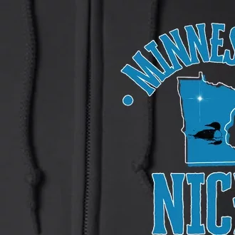 Minnesota Gift Souvenir With Loon Frit Full Zip Hoodie