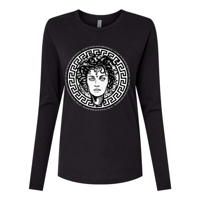 Medusa Gorgon Snake Head Greek Mythology Ancient Myth Womens Cotton Relaxed Long Sleeve T-Shirt