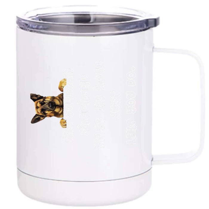 My German Shepherd Tilts His Head German Shepherd Gifts Front & Back 12oz Stainless Steel Tumbler Cup