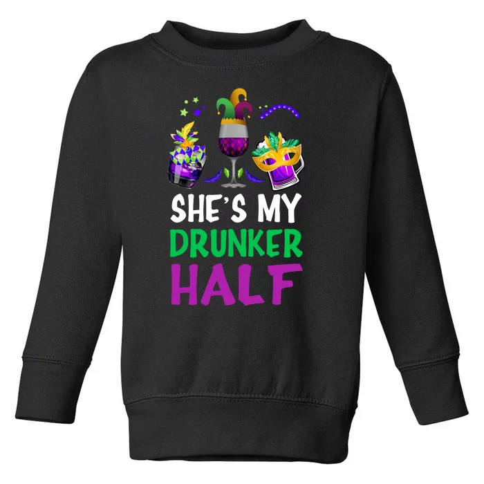 Mardi Gras She's My Drunker Half Toddler Sweatshirt