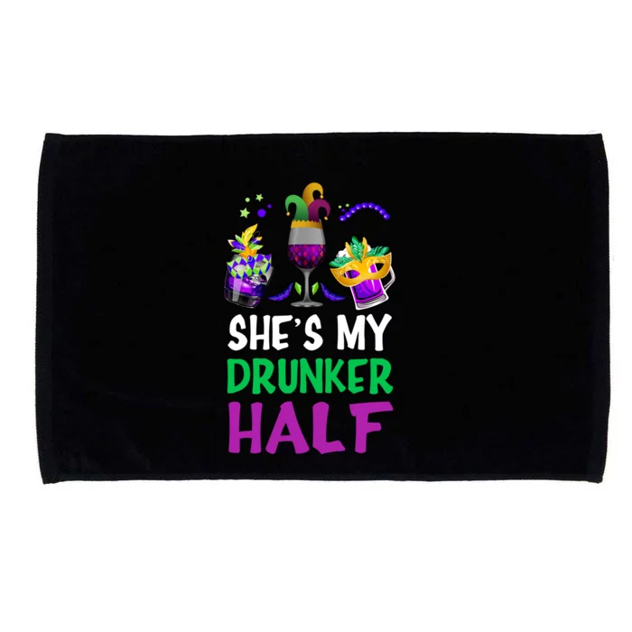 Mardi Gras She's My Drunker Half Microfiber Hand Towel