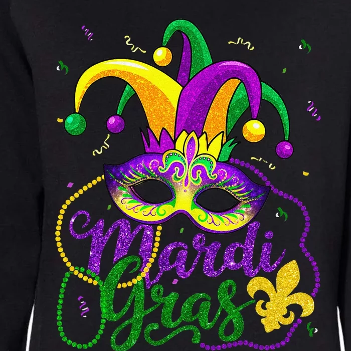 Mardi Gras S For Beads Mask Feathers Hat Womens California Wash Sweatshirt