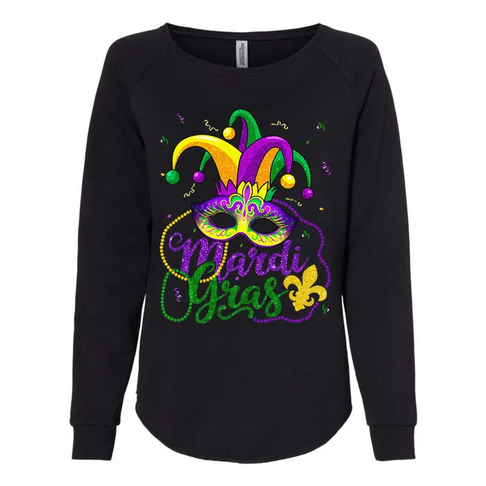 Mardi Gras S For Beads Mask Feathers Hat Womens California Wash Sweatshirt