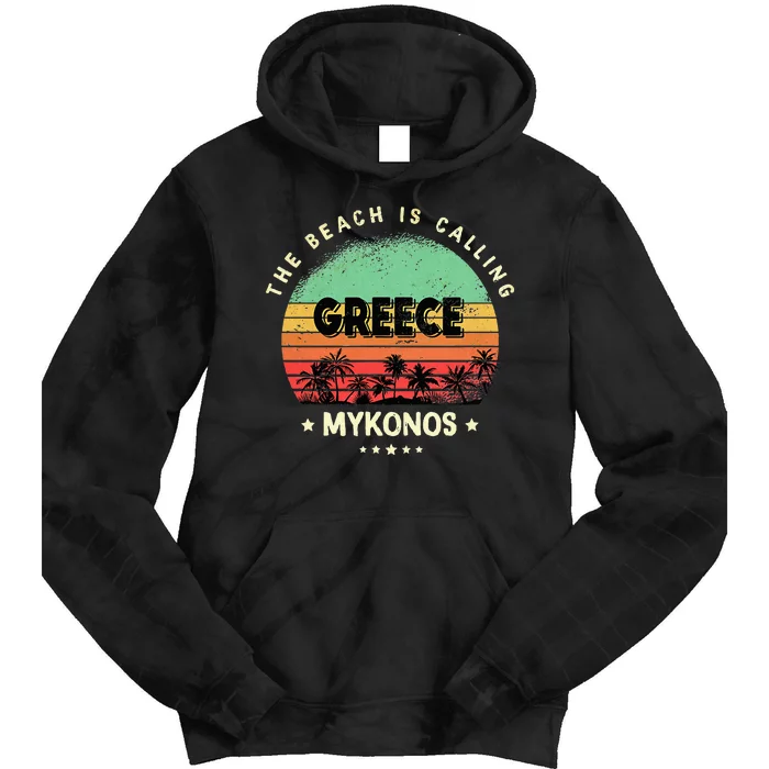 Mykonos Greece Souvenir Summer Beach Gift Tie Dye Hoodie