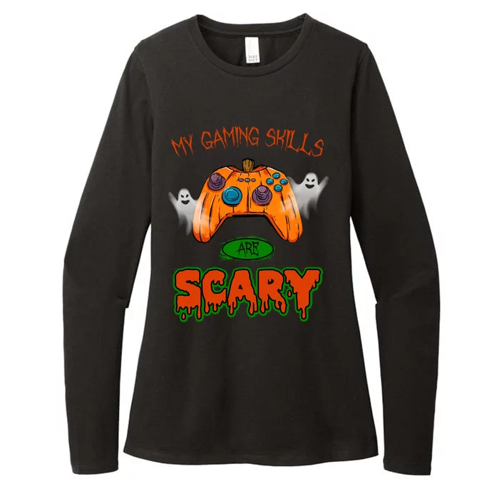 My Game Skills Are Scary Funny Gamer Halloween Womens CVC Long Sleeve Shirt