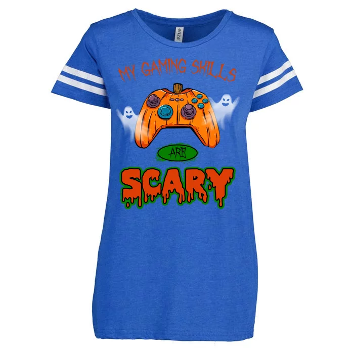 My Game Skills Are Scary Funny Gamer Halloween Enza Ladies Jersey Football T-Shirt