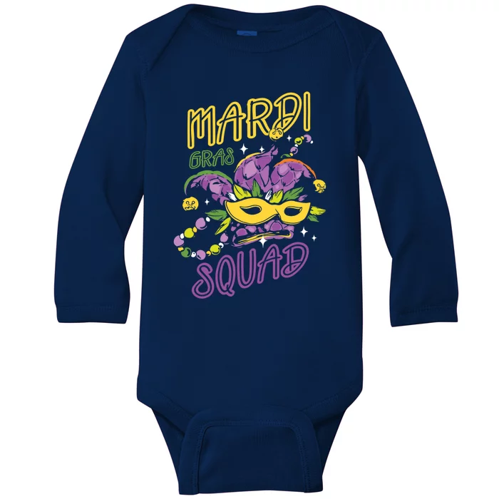 Mardi Gras Squad Festival Masquerade Shenanigan Great Gift Baby Long Sleeve Bodysuit