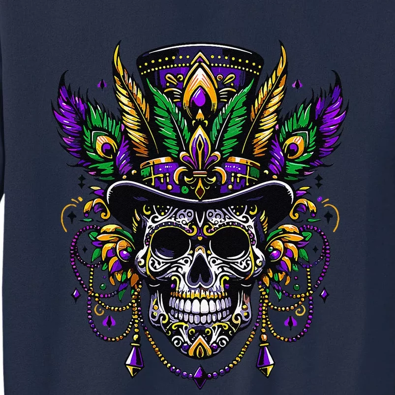 Mardi Gras Skull Top Hat New Orleans Witch Doctor Voodoo Tall Sweatshirt