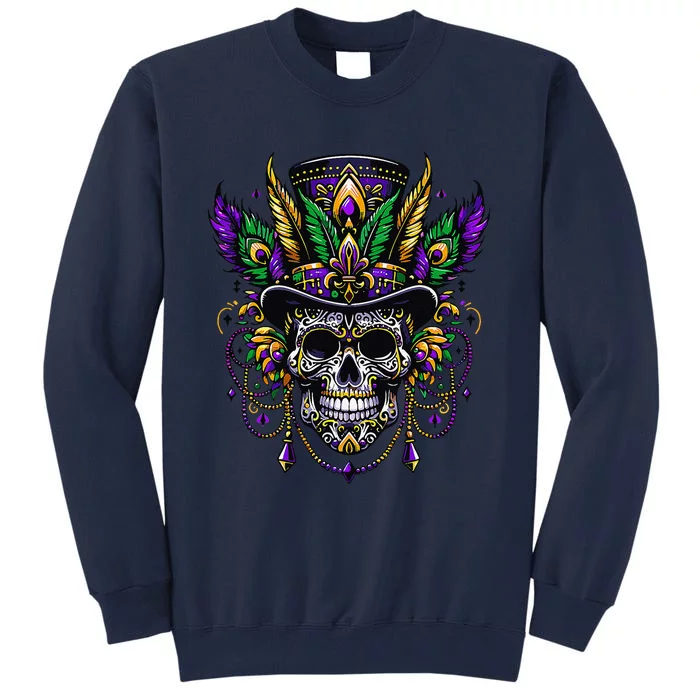 Mardi Gras Skull Top Hat New Orleans Witch Doctor Voodoo Tall Sweatshirt