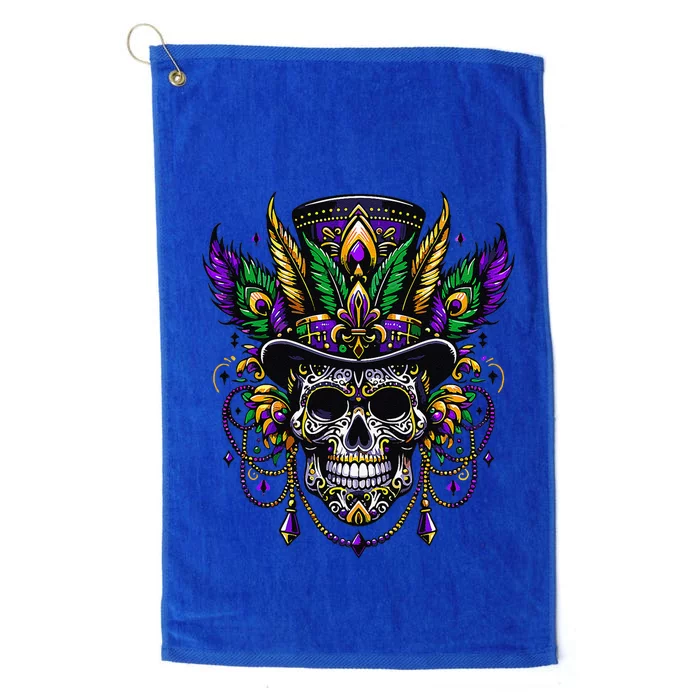 Mardi Gras Skull Top Hat New Orleans Witch Doctor Voodoo Platinum Collection Golf Towel