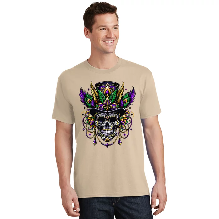 Mardi Gras Skull Top Hat New Orleans Witch Doctor Voodoo T-Shirt