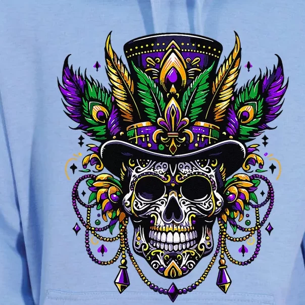 Mardi Gras Skull Top Hat New Orleans Witch Doctor Voodoo Unisex Surf Hoodie