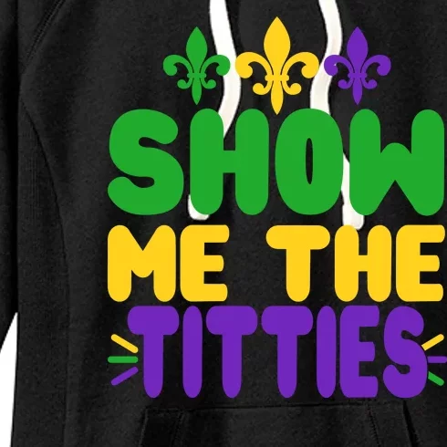 Mardi Gras Show Me The Titties Women's Fleece Hoodie