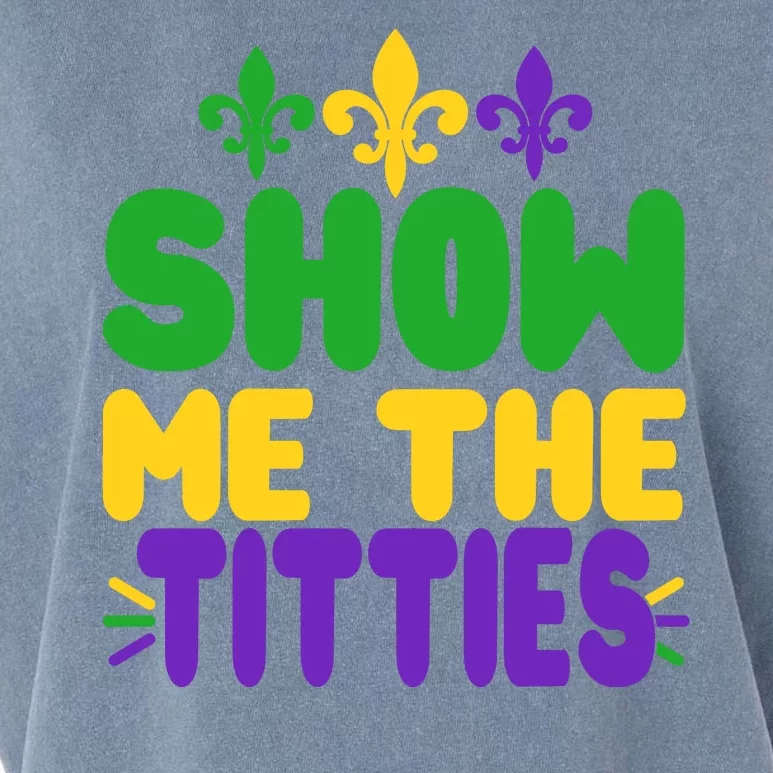 Mardi Gras Show Me The Titties Garment-Dyed Women's Muscle Tee