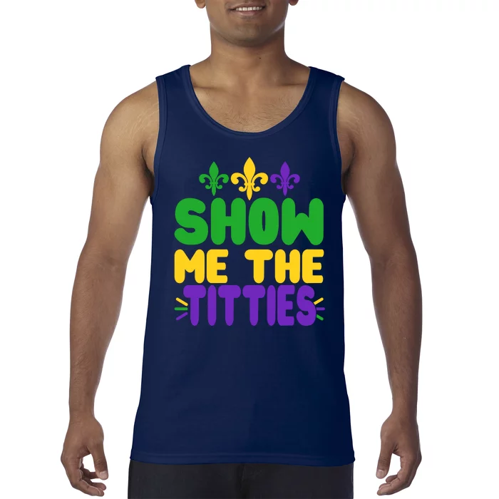 Mardi Gras Show Me The Titties Tank Top