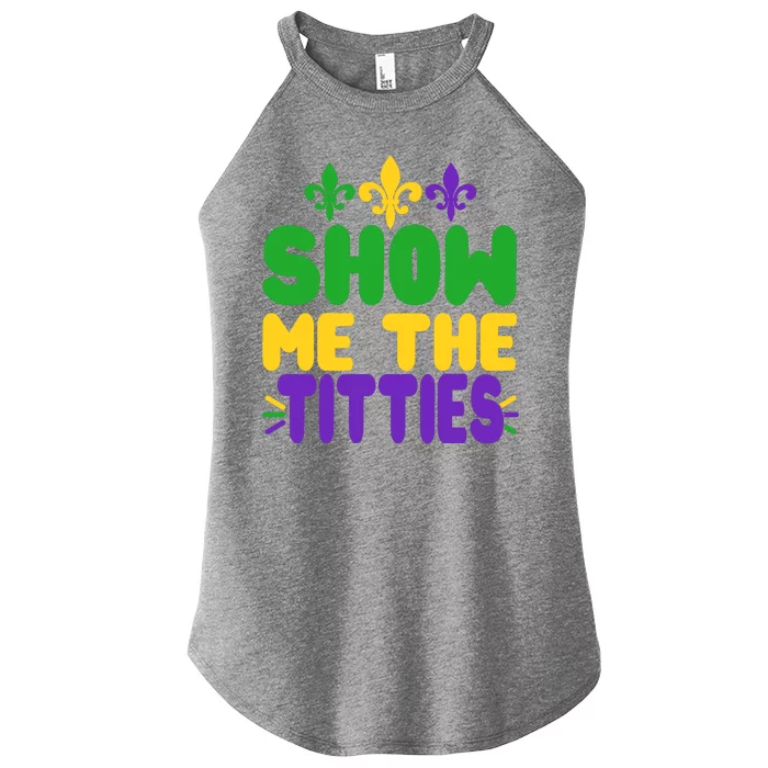 Mardi Gras Show Me The Titties Women’s Perfect Tri Rocker Tank