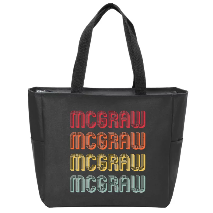 Mcgraw Gift Surname Funny Retro Vintage 80s Birthday Reunion Zip Tote Bag