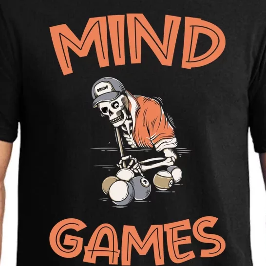 Mind Games Skeleton Pool Player Billiard Ball Queue Gift Pajama Set