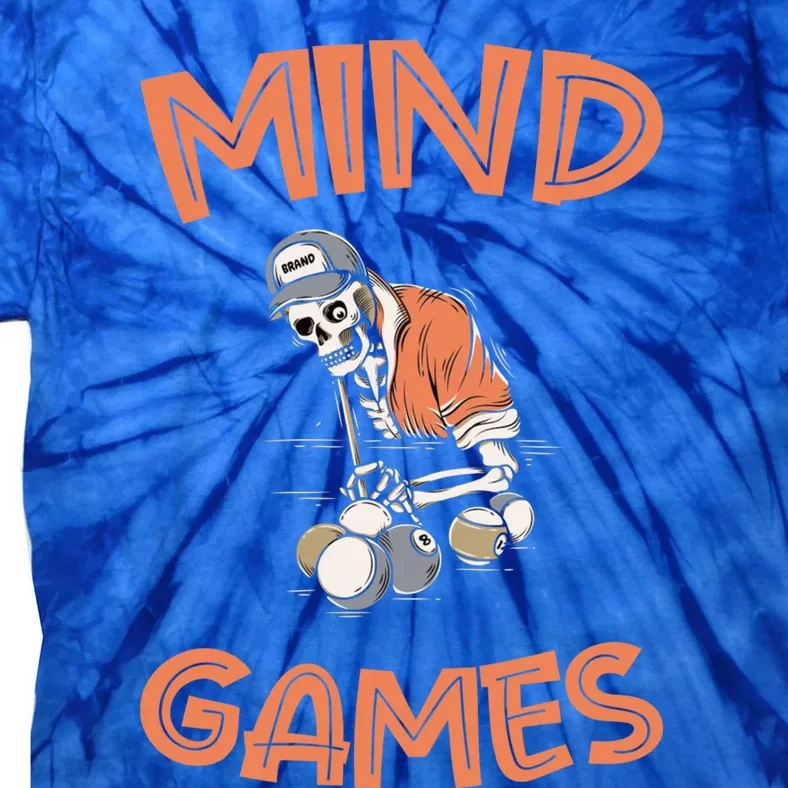 Mind Games Skeleton Pool Player Billiard Ball Queue Gift Tie-Dye T-Shirt