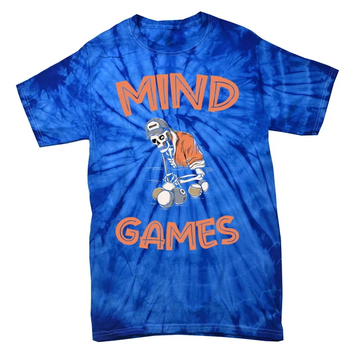 Mind Games Skeleton Pool Player Billiard Ball Queue Gift Tie-Dye T-Shirt