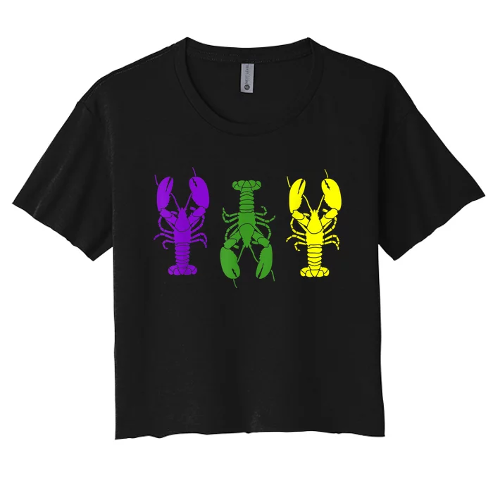 Mardi Gras Shirt, Craw Fish , Mardi Gras Outfit Women's Crop Top Tee