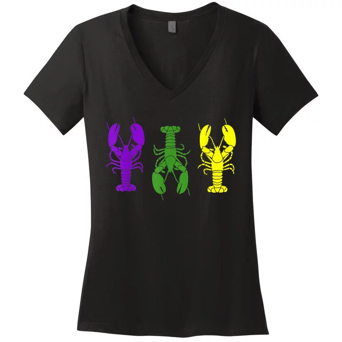 Mardi Gras Shirt, Craw Fish , Mardi Gras Outfit Women's V-Neck T-Shirt